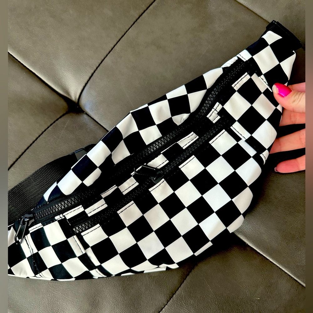 Checkered belt bag